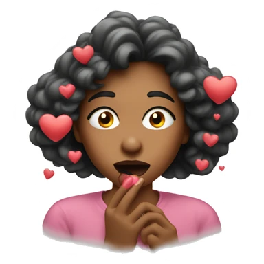 Blowing a kiss with hearts  sticker