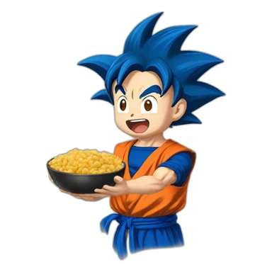 Goku blue comiendo  sticker