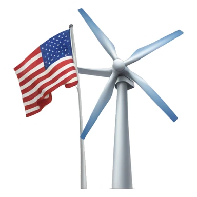 Wind turbine and usa flag sticker