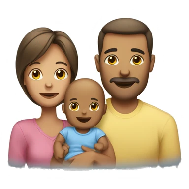 Mom and dad with baby sticker