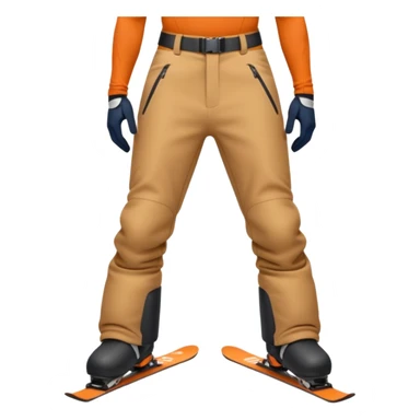 The skiing emoji with the front crotch area of the ski pants protruding in a comedically large oblong bulge sticker