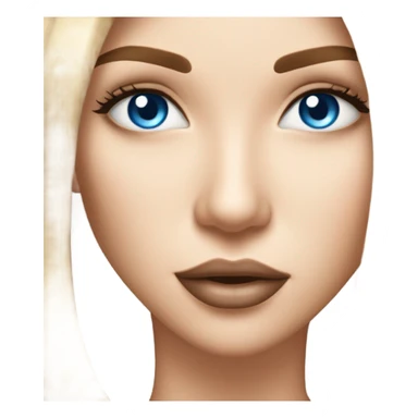 beautiful woman, long straight blonde hair, blue eyes kissing beautiful woman, long straight brown hair, blue eyes,  sticker