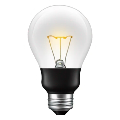 white light bulb with black backgroun sticker