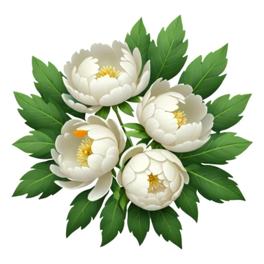 White peony bouquet sticker