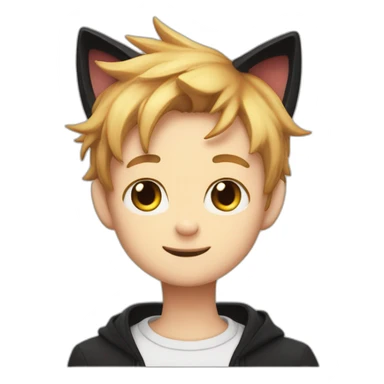 solo smile cat boy munch with black cat ears  sticker