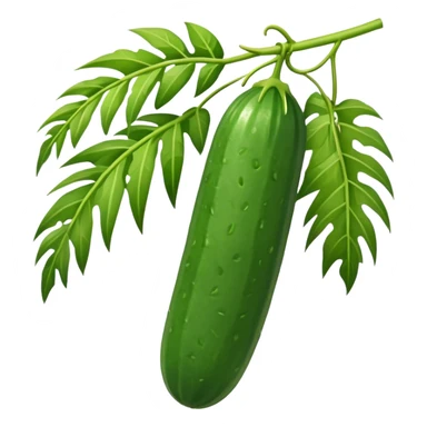 cucumber hangs on a palm branch sticker