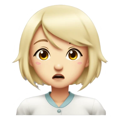 a 2d anime style girl character pushing her lips forward with unsatisfied emotion sticker