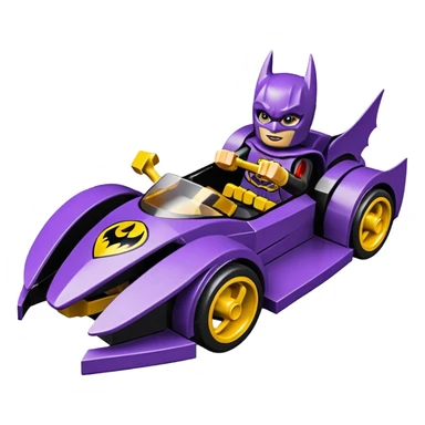 Hot wheels Lego BatGirl’s stealth burglar sporty futuristic pursuit mobile two seater car (reclined seating position) sticker