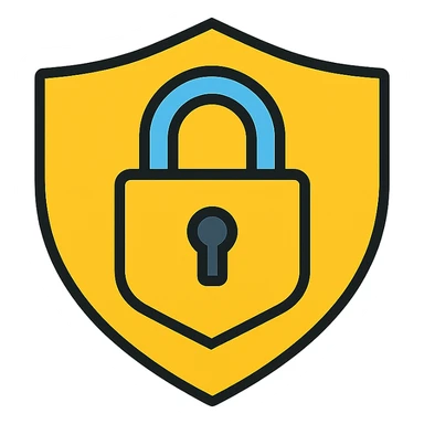 a lock shaped like a shield, minimal and strong look sticker
