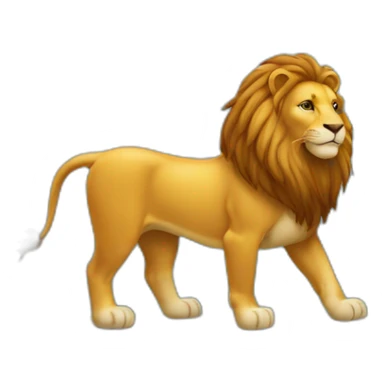 Lion sur le dos d'un cheval sticker