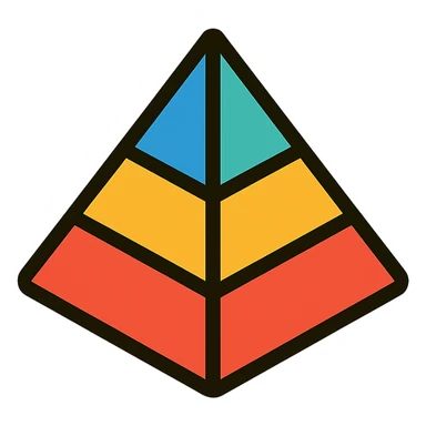 colored square pyramid icon sticker
