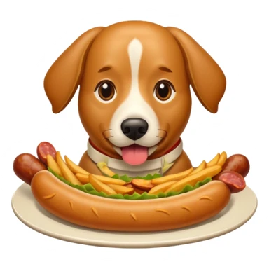 Dog eating salchipapa sticker