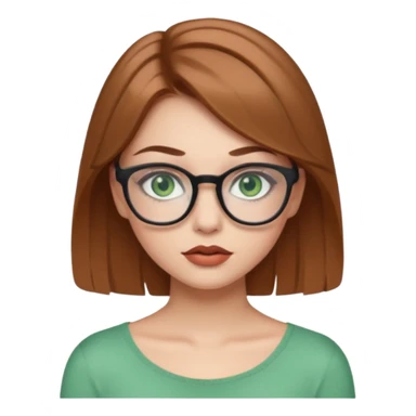 Yeşil gözlü,Hafif kahverengi saçlı, beyaz tenli, gözlüklü, crop giyinen ,dolgun dudaklı,makyajlı bir kiz sticker