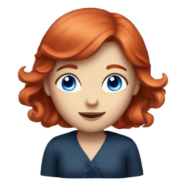Red hair lady with blue eyes sticker