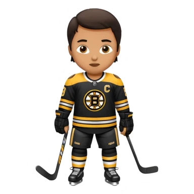 Hockey player in boston bruins jersey  sticker