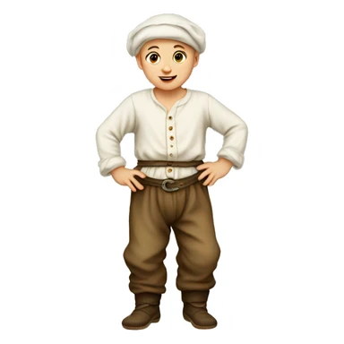 European peasant baby in pants sticker