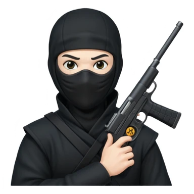 ninja with gun sticker