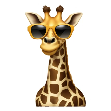 Giraffe sitting down wearing sunglasses sticker