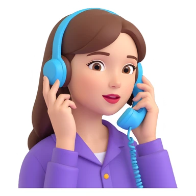 girl talking on phone bedroom background, close up pose sticker