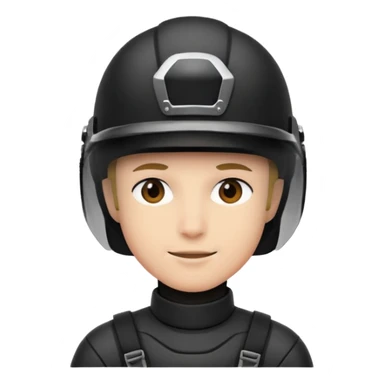 a person wearing a black helmet  sticker