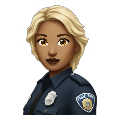 Hyper realistic badass women police sticker