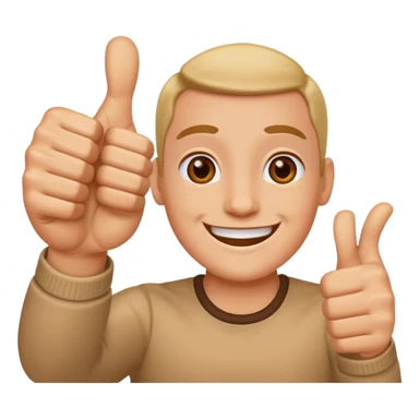 I want two tumbs up like it's done with two hands sticker