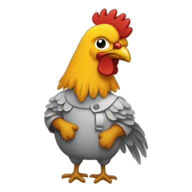 Pollo con un secador de pelo sticker