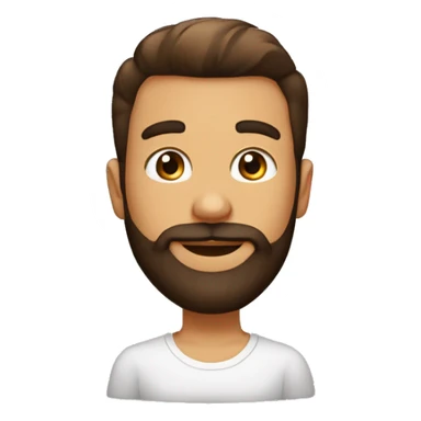 Garcon brun cheveux court dégradé et barbe yeux marron sticker