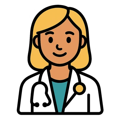 Latina doctor with light blonde hair, professional and friendly sticker