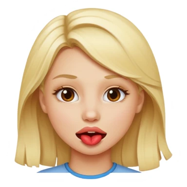 As blonde girl biting her lip sticker