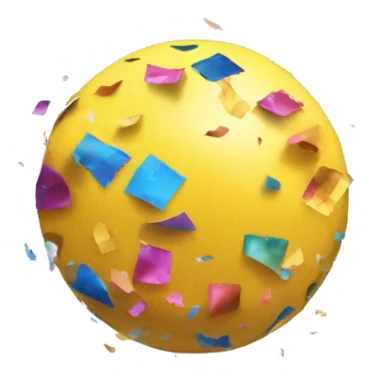 A broken confetti ball that aesthetically releases colored confetti sticker