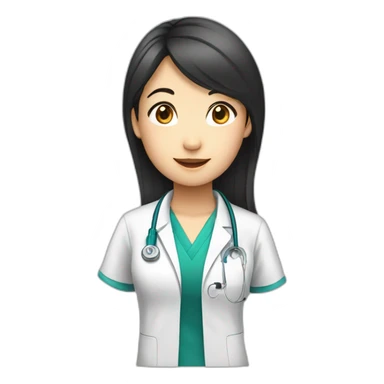 medical asian girl student with earphone sticker
