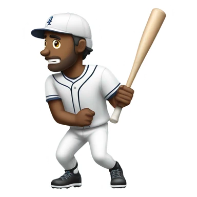 man as a baseball bat bat sticker