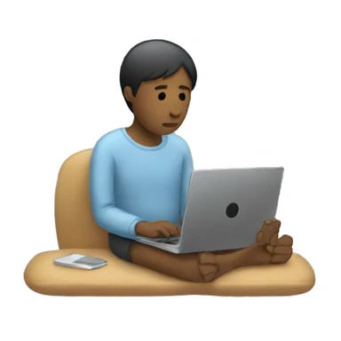 sad person with laptop sticker