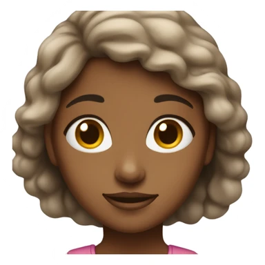 A girl who is medium black skin color, and she’s looking like a clean girl sticker