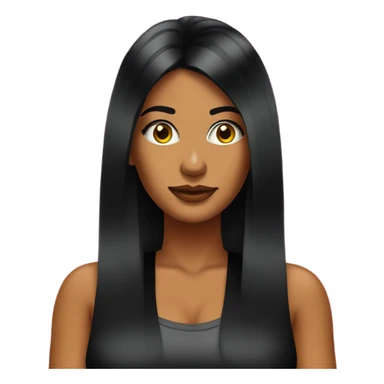 Tanned woman with long black hair dressed in Y2K hair, makeup, and neon attire sticker