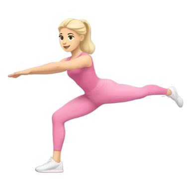 white girl blonde pink doing pilates  sticker