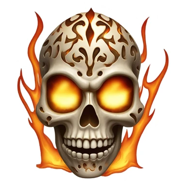 spade skuill with flames laughing sticker