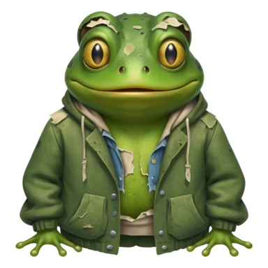 homeless forg with torn dirty clothes

 sticker