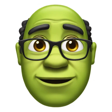A shrek with glasses with a black beard  sticker