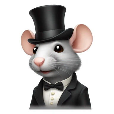 Rat with a top hat sticker