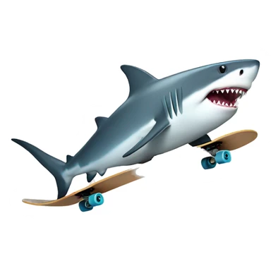 shark on skateboard sticker