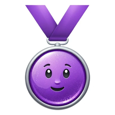 Purple Glitter medal of help sticker