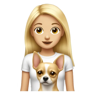 Blonde girl with a chihuahua  sticker