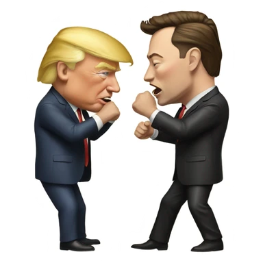 Elon musk fighting Donald Trump  sticker