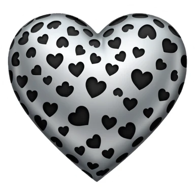 Silver white Leopard print heart sticker