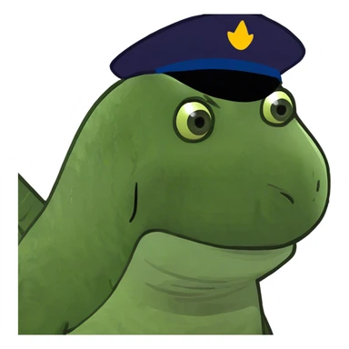 Dinosaur wearing a hat sticker