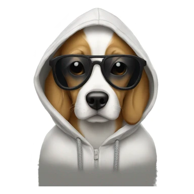  Dog wearing a hoodie and sunglasses  sticker