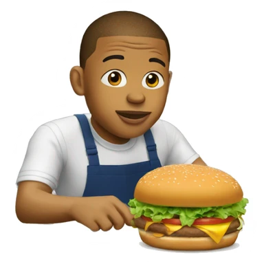 Mbappe qui mange un burger sticker