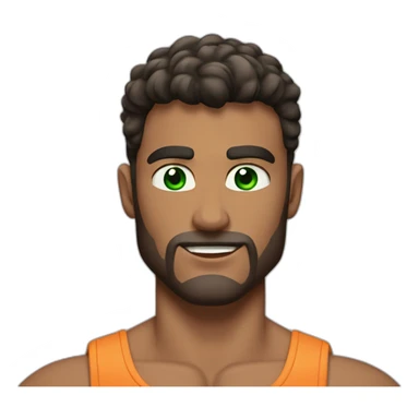 a bold muscolar guy with green eyes sticker